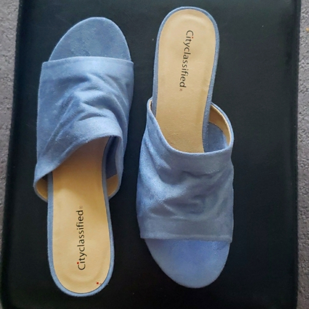 Light Blue Mules- Size 11